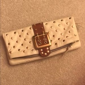 BE & D leather studded clutch